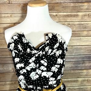 Porridge Anthropologie Elephant Strapless Dress
